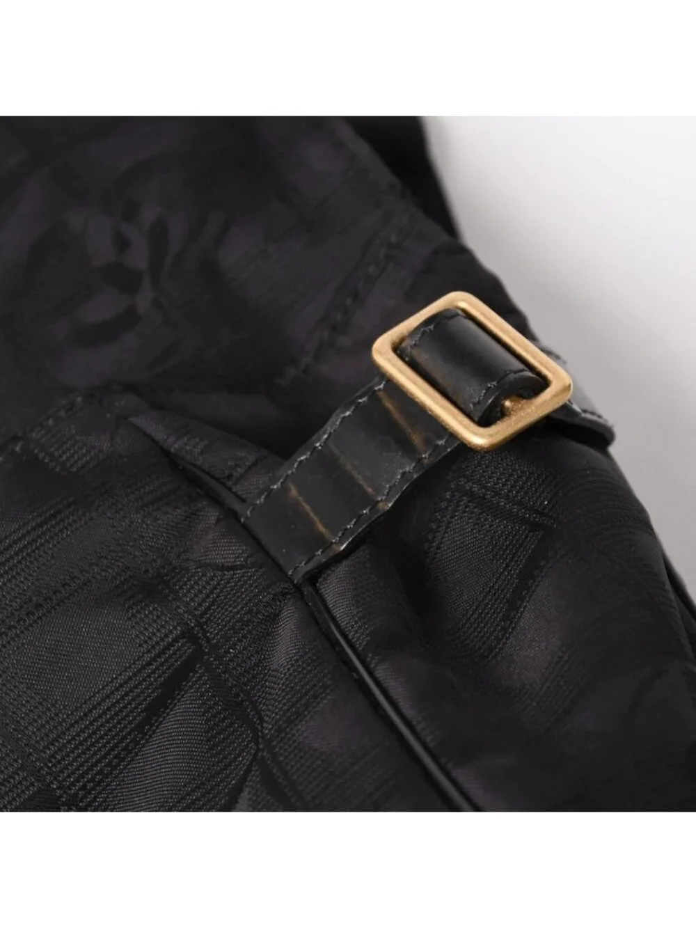 Chanel New Travel Line Messenger Bag Nylon Jacquard Leather Gold